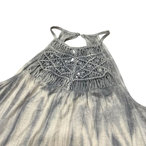American Eagle Soft and Sexy Gray Macrame High Neck Tank Top XS - Picture 2 of 4
